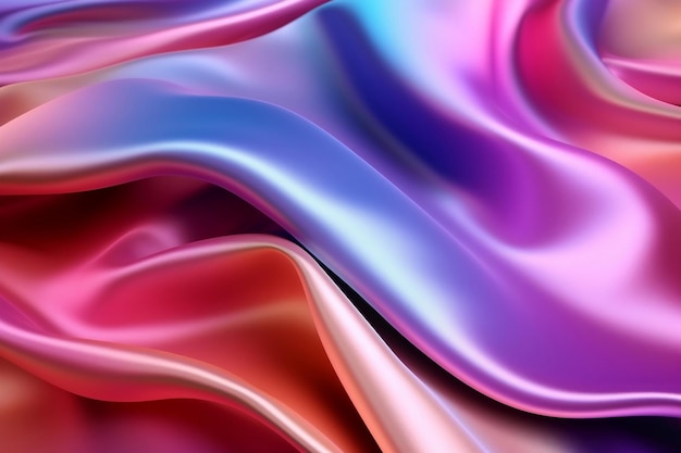 Colorful Holographic Waves Abstract Concept Generative Ai