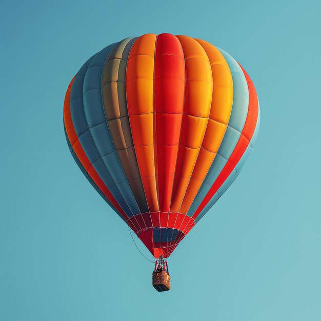 Photo a colorful hot air balloon floating against a clear blue sky