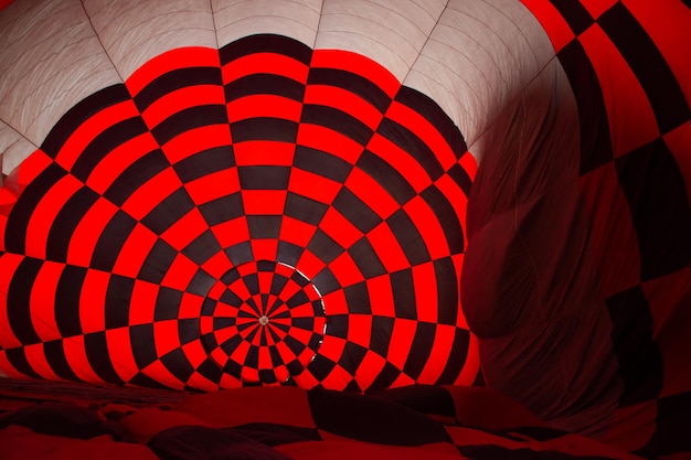 Colorful hot air balloon interior