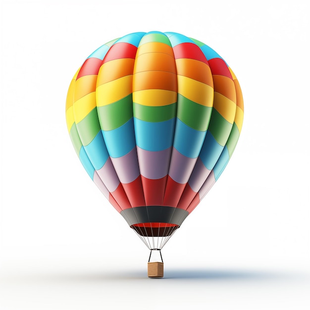 Colorful hot air balloon on white background