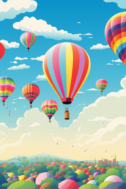 colorful hot air balloons in the sky