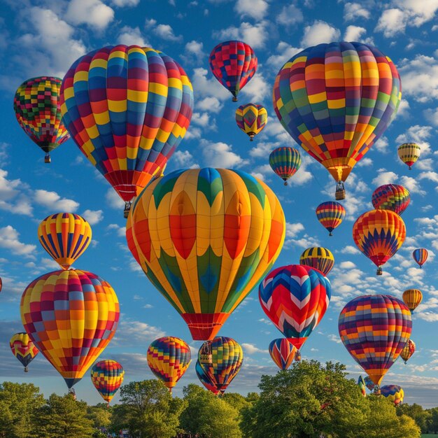 Colorful hot air balloons