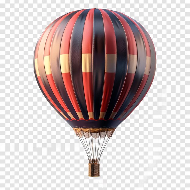 Colorful hotair balloon floating against white background