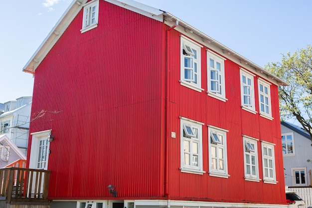 Colorful houses and buildings in the city of Reykjavik.