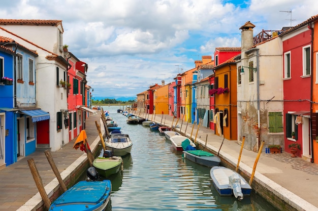 Colorful houses on the Burano Venice Italy