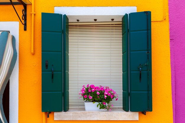 Colorful houses on the Burano Venice Italy