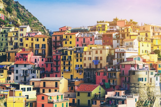 Colorful houses in Manarola, Cinque Terre - Italy