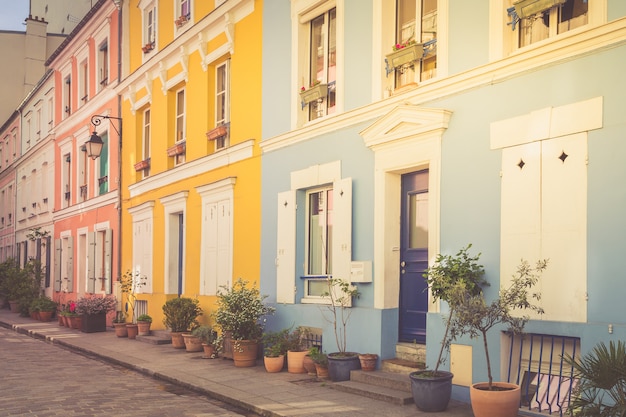 Colorful houses in Paris