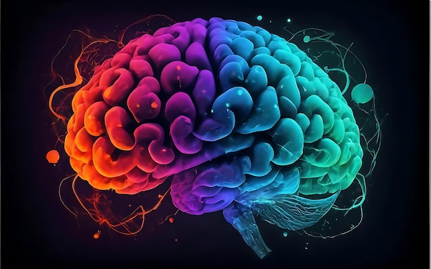 Photo colorful human brain abstract background