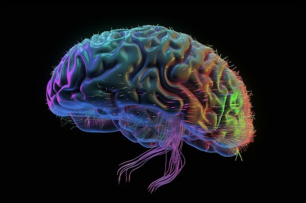 Colorful human brain Generate Ai