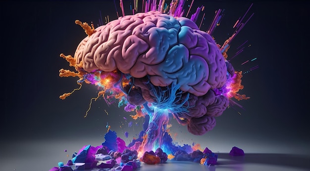 カラフルな人間の脳の図