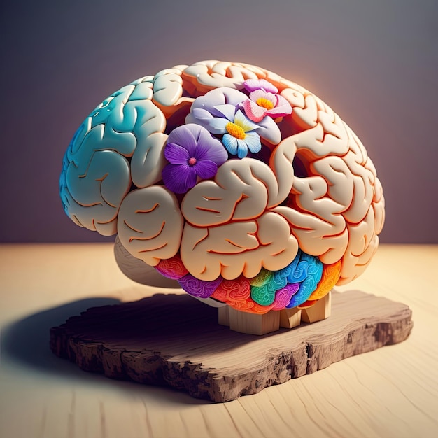 colorful human brain illustration