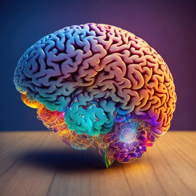 colorful human brain illustration