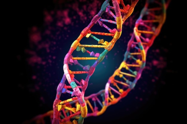 カラフルなヒトの DNA 鎖