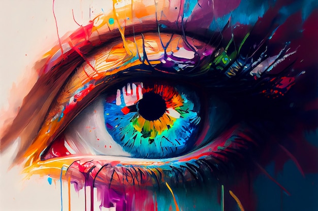 Colorful human eye illustration