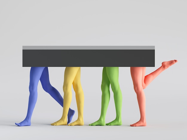 Colorful human model legs