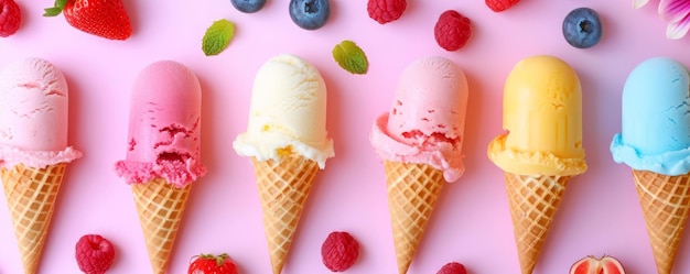 Photo colorful ice cream background