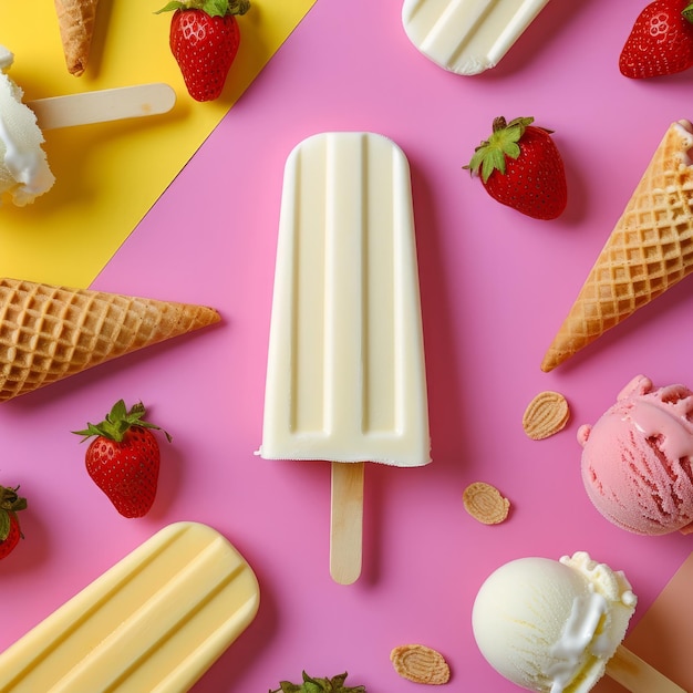 Foto sfondo colorato di gelati