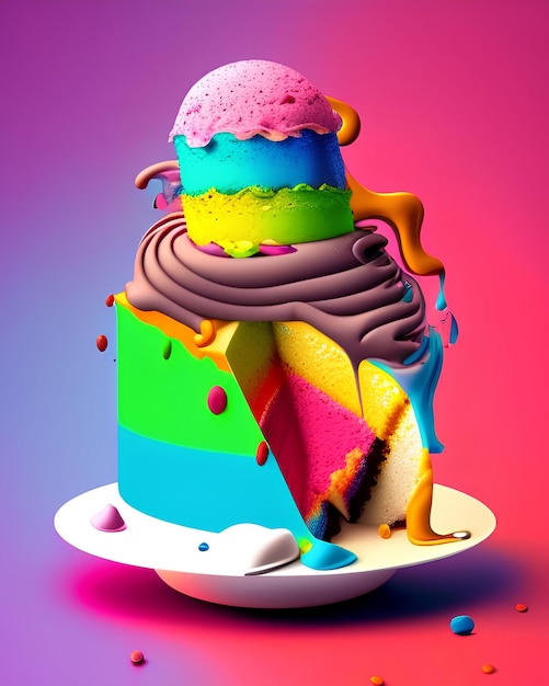 colorful ice cream cake image