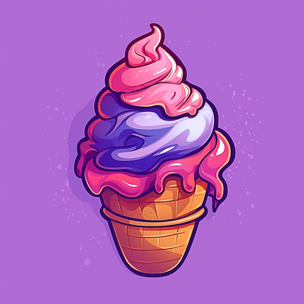 Colorful ice cream cone illustration