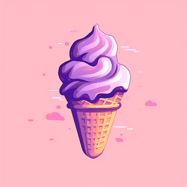 Colorful ice cream cone illustration