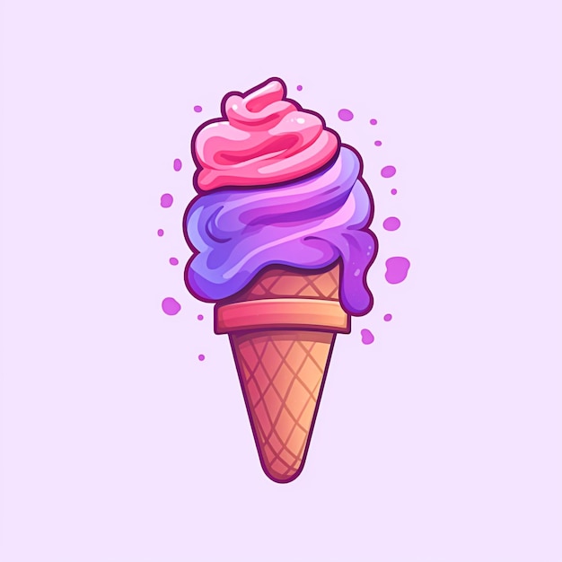 Colorful ice cream cone illustration