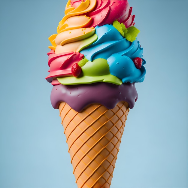 다채로운 아이스크림 콘