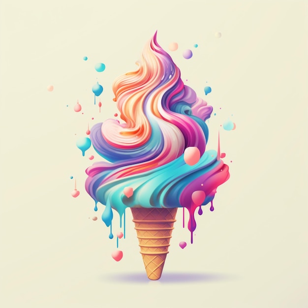 Photo colorful ice cream design