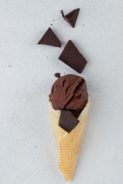 Colorful ice cream in waffle cones