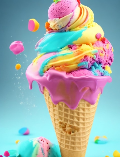 красочное мороженое