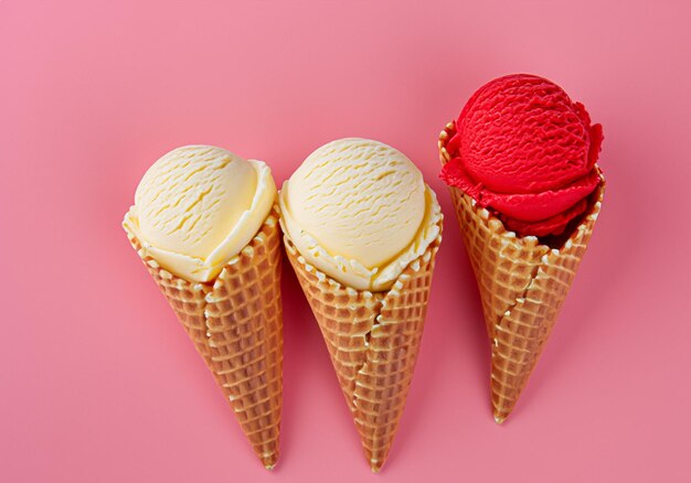 Colorful ice creams