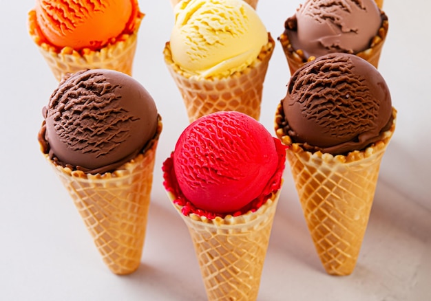 Colorful ice creams