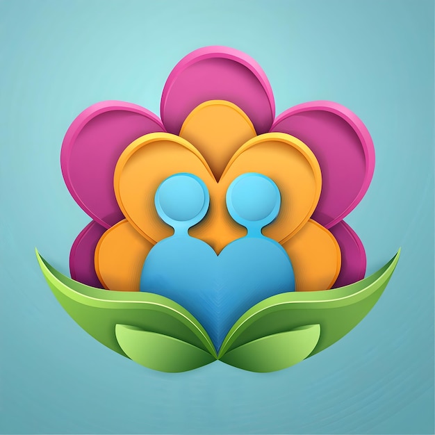 a colorful icon of a flower