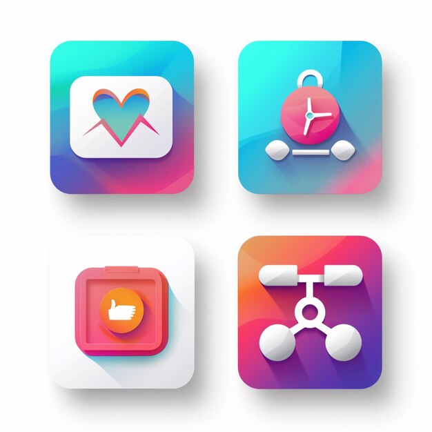 a colorful icon for a smart phone with a red and blue square