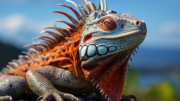 Colorful Iguana on a rock