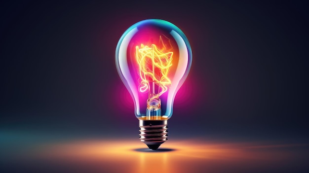 Colorful illuminated bulb