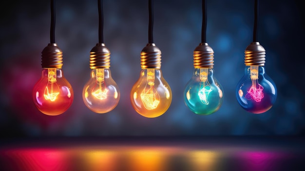 Colorful illuminated bulb