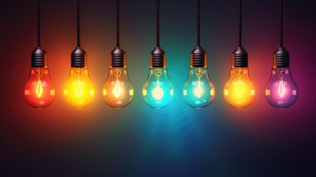 Colorful illuminated bulb