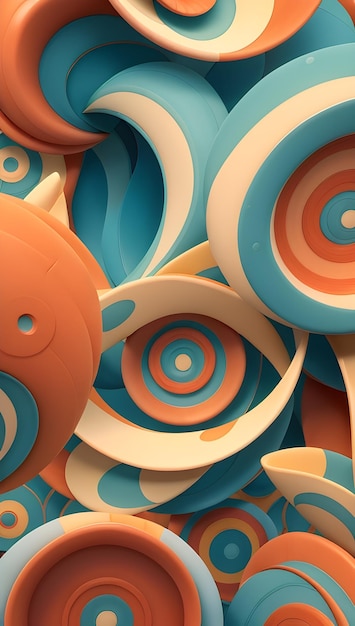 a colorful illustration of a blue and orange abstract background.