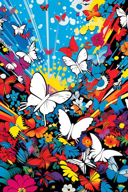 a colorful illustration of butterflies with the words quot butterflies quot on it