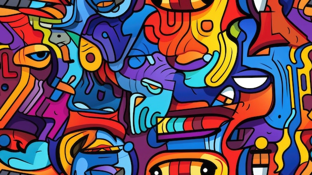 A colorful illustration of a colorful abstract background with colorful figures