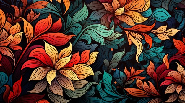 a colorful illustration of flowers by person