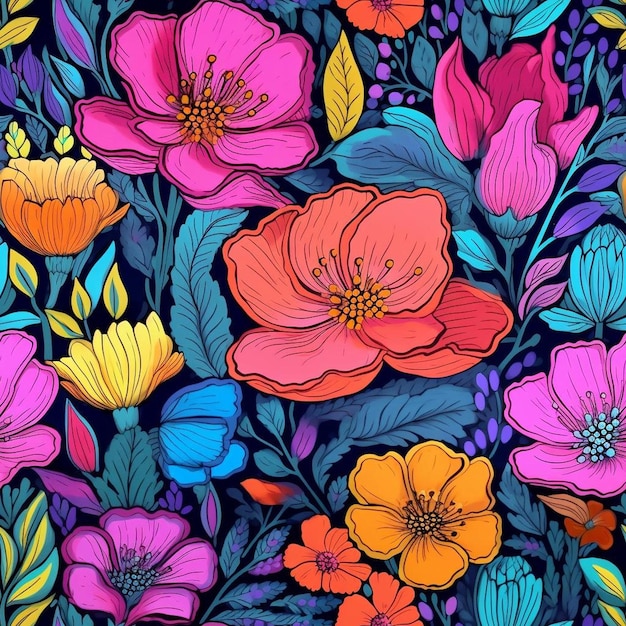 A colorful illustration of flowers from the collection.