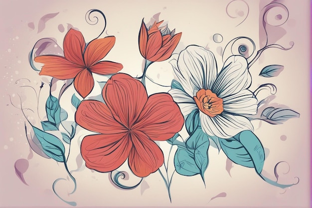 a colorful illustration of flowers in a garden Cute Aesthetic Wallpapers Images