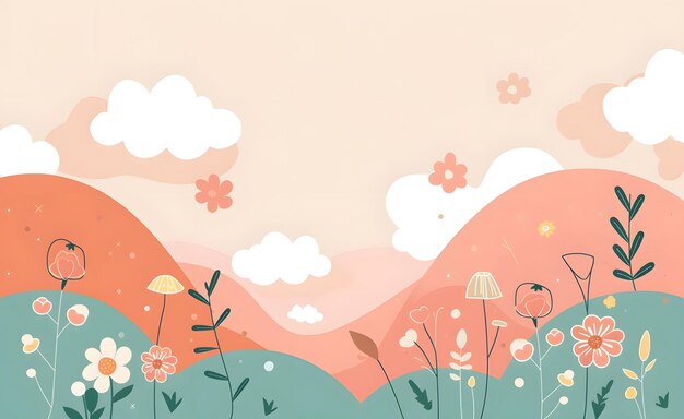 Photo a colorful illustration of flowers and grass with the words  wildflowers