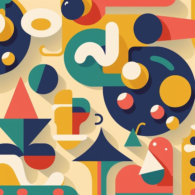 A colorful illustration of a geometric pattern with the words'the number 2 '