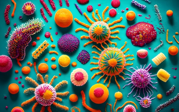 A colorful illustration of germs