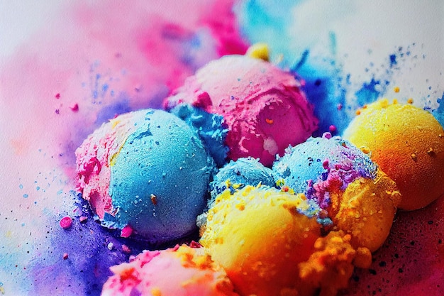 Colorful illustration of ice cream