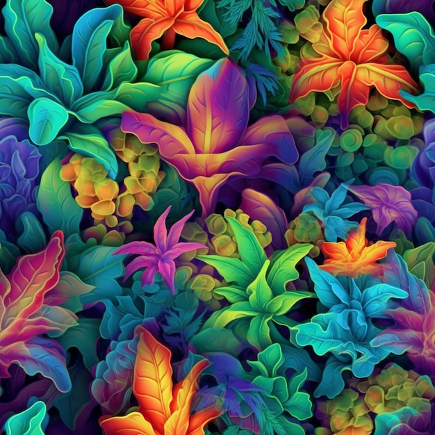 A colorful illustration of leaves with the words ` ` rainbow'' on the bottom.