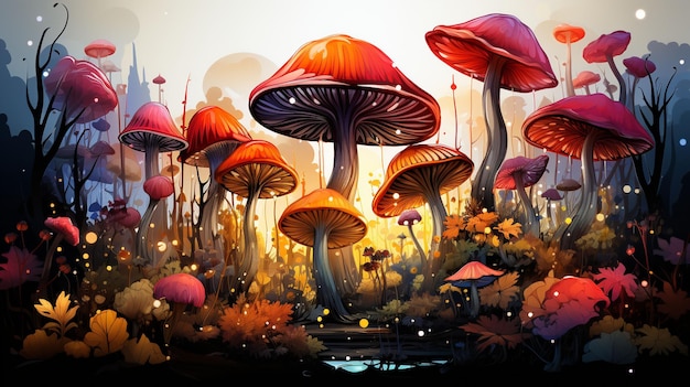 colorful illustration of a mushroom